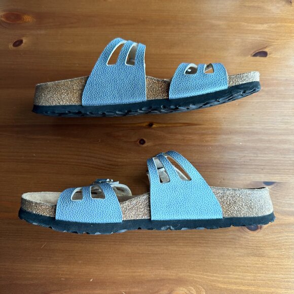 EUC Birkenstock Birki's Silver Metallic Crystal Buckle Granada Sandals - 7/EU 38 - Picture 7 of 12